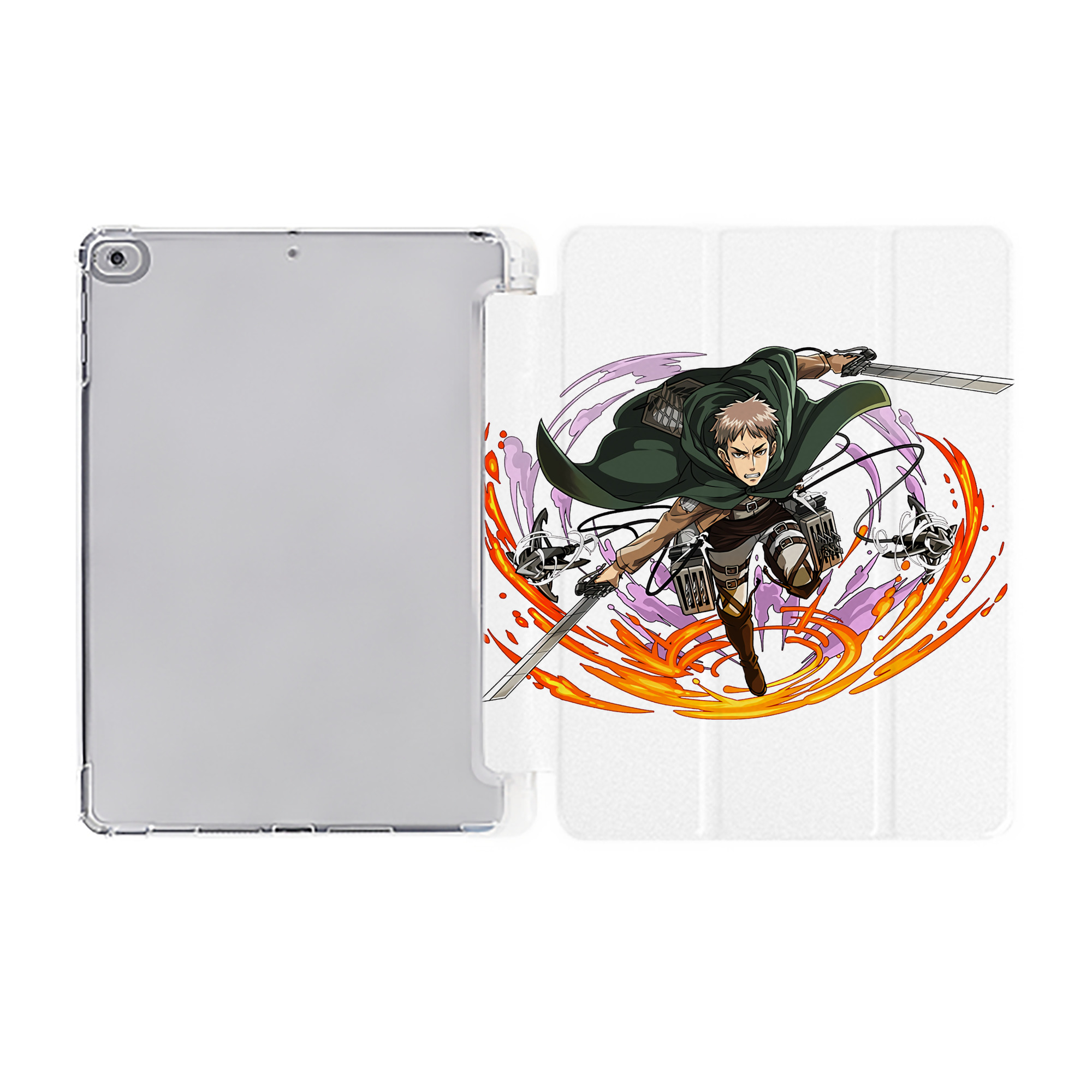 （画像用） 進撃の巨人 ジャン・キルシュタイン Attack on Titan Jean Kirstein IPad ケース ペン収納付き 三つ折りスタンド PUレザー×シリコン 対応機種9.5/10.5/10.9インチ